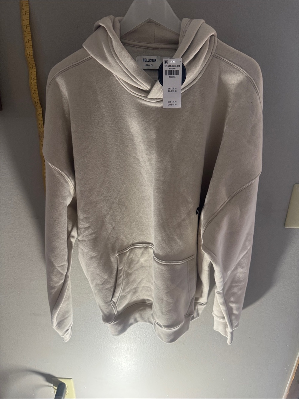 Hollister Cream Cove Neck Hoodie Sweater